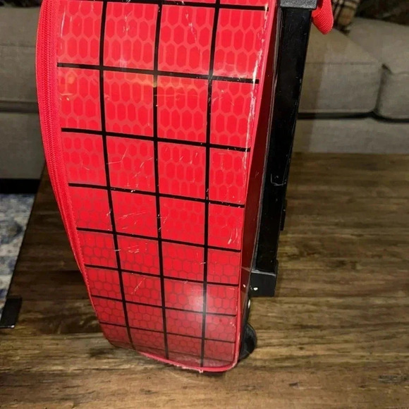 2011 Disney Marvel Spiderman Children Kids Hard Luggage Red Travel Bag Carry On - Picture 6 of 14